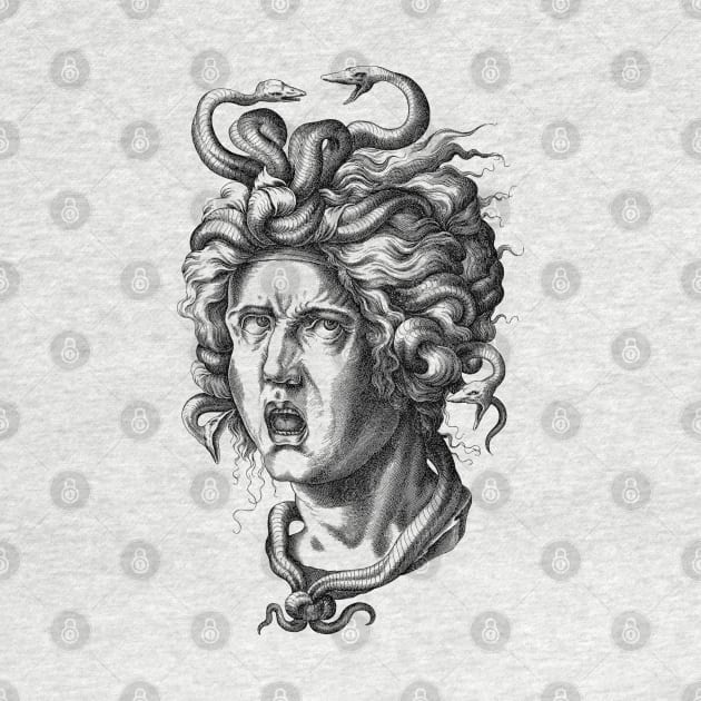 Old Vintage Medusa Greek Mythology Illustration by AltrusianGrace